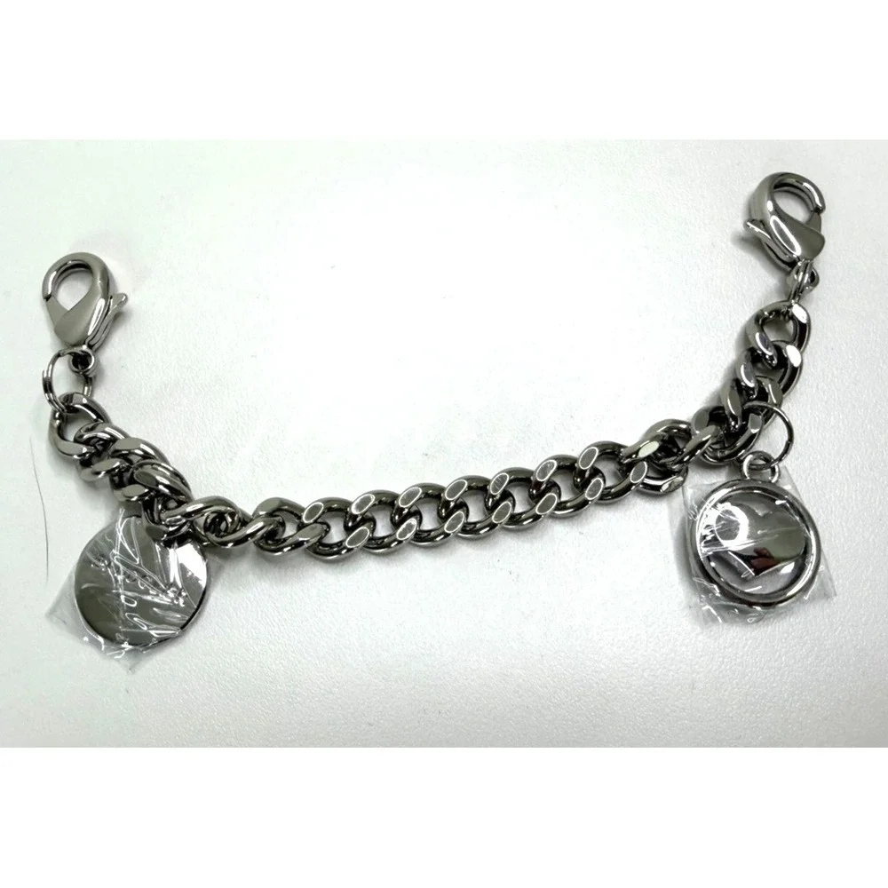 Bandolier Wristlet Circle Heart Charm Silver Strap for Bandolier Phone Case New - Picture 2 of 5